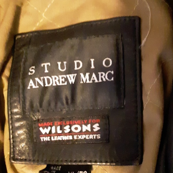wilsons studio andrew marc”本革レザー jacket WILSON STUDIO ANDREW MARC-BLACK PREMIUM LEATHER RACER JACKET